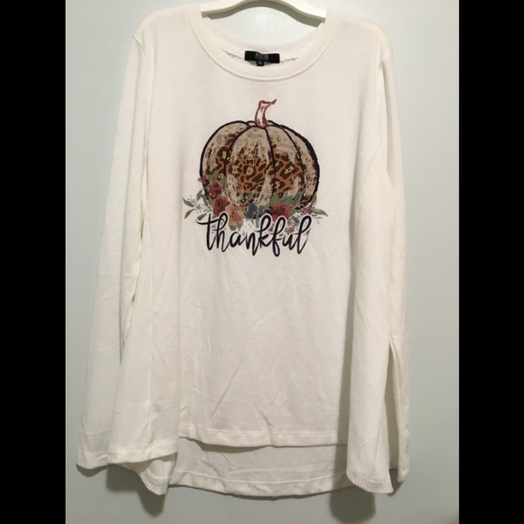 NWT Leopard Pumkin Thankful Long Sleeves Shirt - Picture 2 of 16